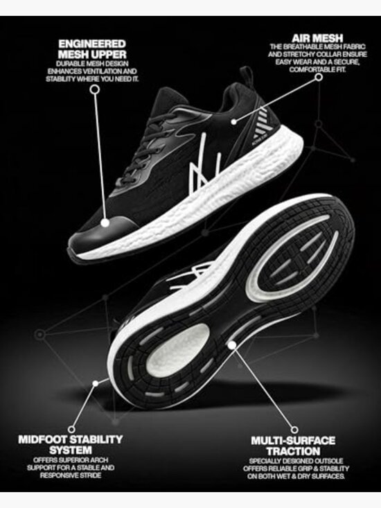 Men\'s Road Running Shoes Breathable Mesh Lightweight Cushioned Sneakers main image 7